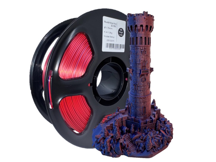 Blue & Wine Red – PLA Silk